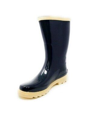 Women Mid Calf Rain Boots, RB-6048, Grey Beige, Size 9